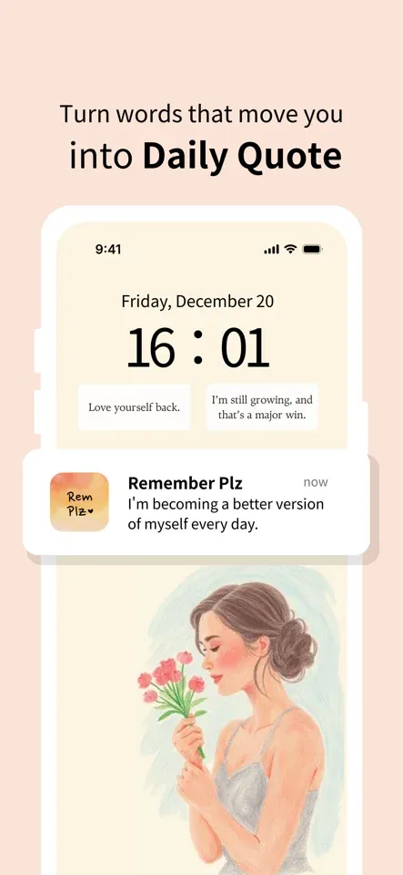 Remember Plz app showing a daily reminder